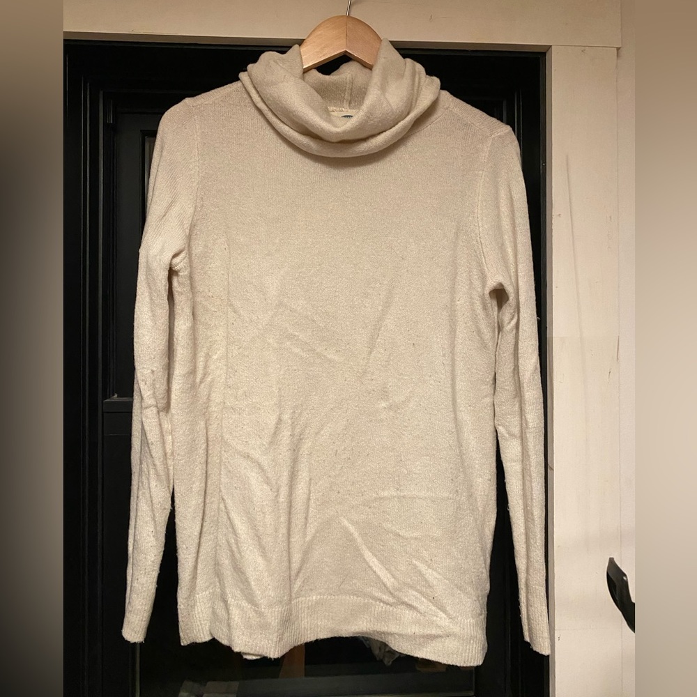 Cream cowl neck sweater tunic